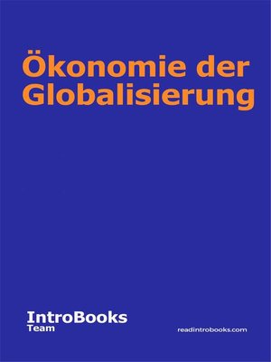 cover image of Ökonomie der Globalisierung